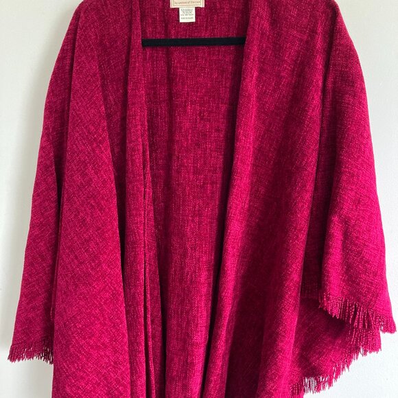 Poncho, Cranberry Red - Picture 1 of 3
